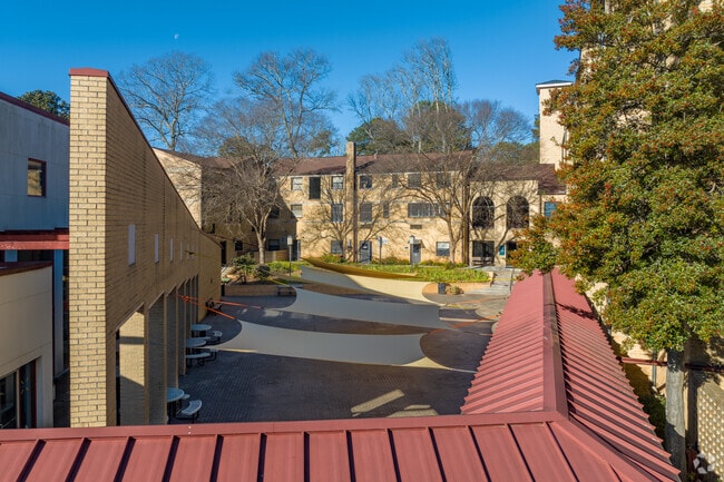 Saint Thomas More Catholic School sits on the grounds of Saint Thomas More Catholic Church.
