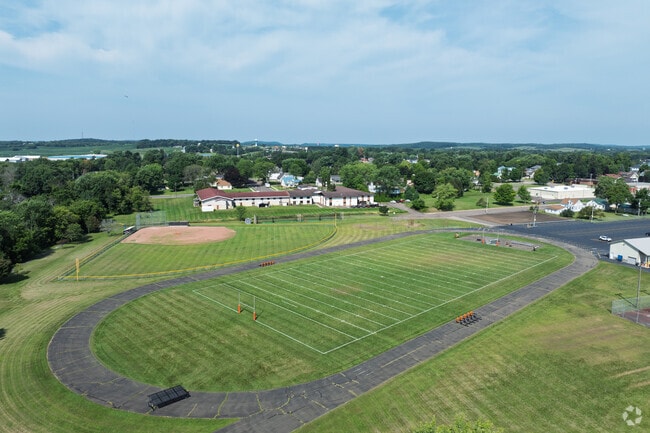 Bloomer High School has multiple sports fields on campus.