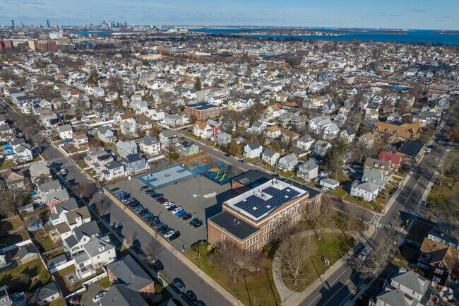 Wollaston School in Quincy is situated by the water.