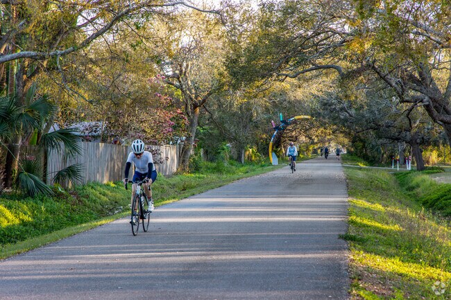 Pinellas bike trail runs through Baskin and goes on for miles.