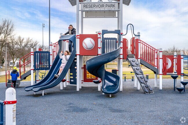 Kids can play at Reservoir Park while watching a baseball game.