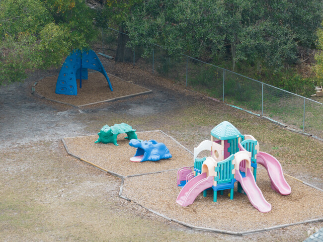 Kiddie Academy of Carrollwood welcomes students to play on the playground.