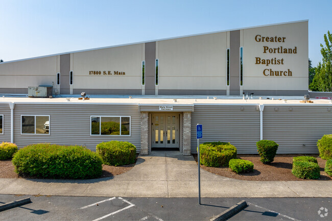 The main entrance to the Greater Portland Christian Academy.