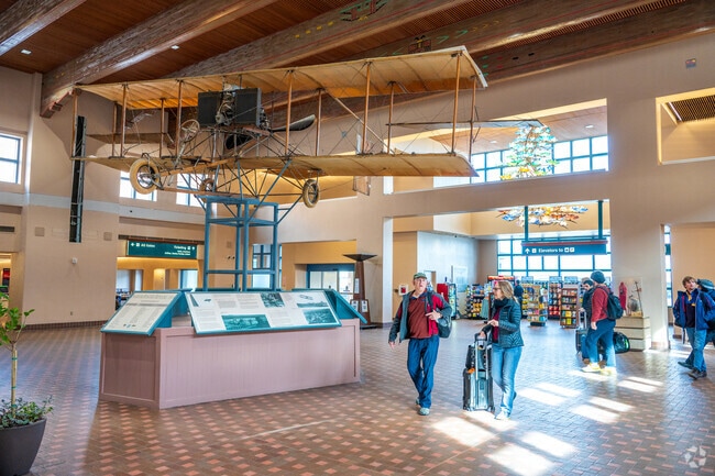 The Albuquerque International Sunport sits about 15 miles from the Volcano Cliffs community.