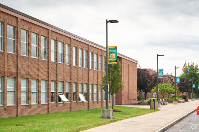 Exterior view of Rush Henrietta Senior High School.