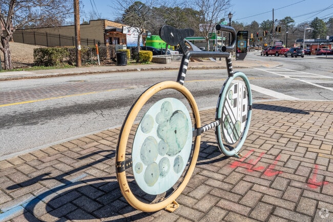 You'll find many colorful bike statues throughout Cascade Heights.