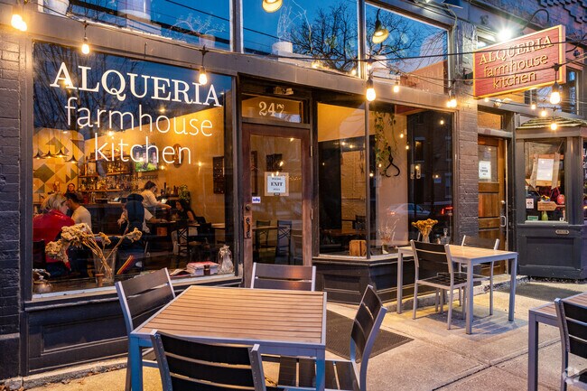 Alqeria Farmhouse Kitchen in Dennison Place offers elevated burgers, seafood and more.