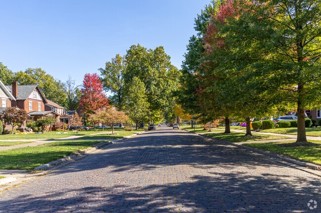 The Southside neighborhood has many wide, brick-lined streets in this historical area.