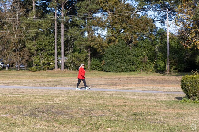 Robertsdale has a lovely greenspace with a trail for biking or walking in the downtown area.