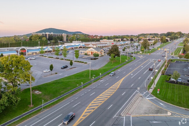 Mount Nittany overlooks South Atherton Street with the main shopping centers in Tusseyview.