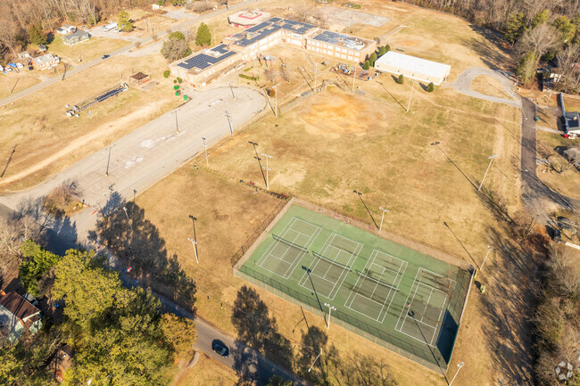 An aerial view of the playground at G.H. Reid Elementary School.