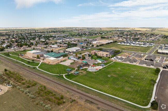 Fort Lupton Recreation Center is a sprawling green space, park with playground, and skate park.