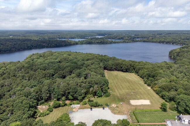 An overview of Burgess Park in Marstons Mills shows the generous parking and many amenities.