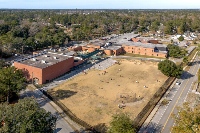 Conway Middle School has outdoor activity areas for students.