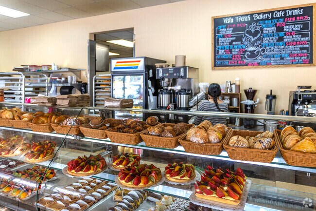 French Bakery Café in Guajome serves fresh pastries daily.