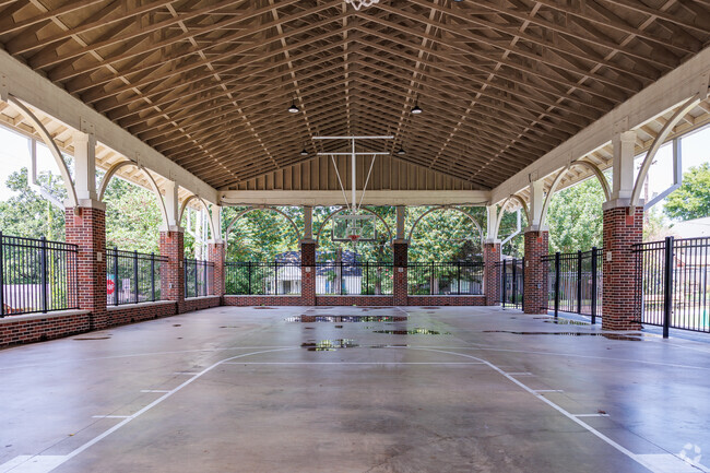 Forest Park Elementary School has a covered outdoor recreation space.