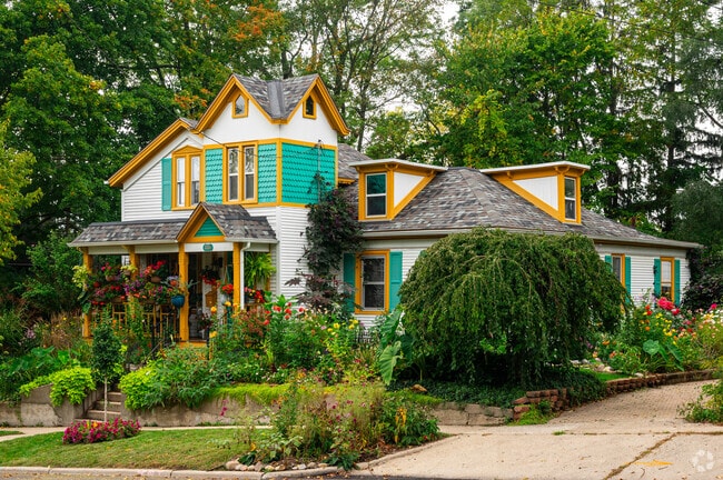 Colorful single family home in the Broadway neighborhood in Ann Arbor.