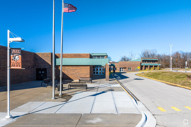 The Robert E Clark Middle campus is large and houses the high school as well.