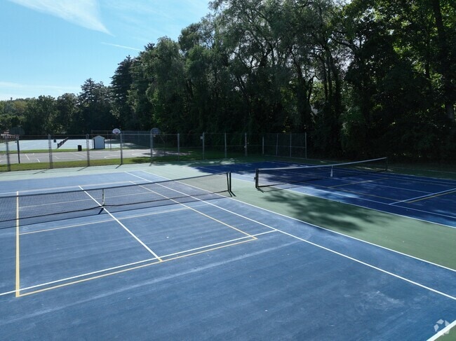 Tennis courts at Bethlehem Central Middle School.