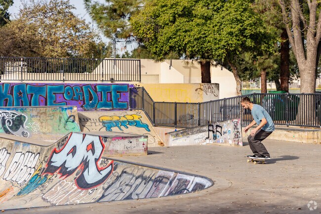 The Skate Park in Roosevelt Park offer tons of different ramps for the local skaters.