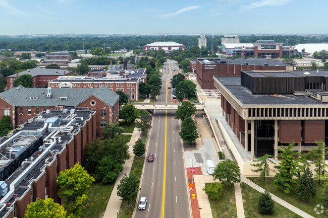 Illinois State University is located just north of Downtown Bloomington.
