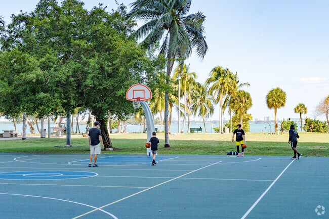 The Basketball court at Margaret Pace Park is a popular area of Edgewater.