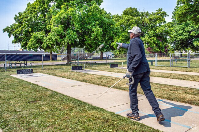 Throw some horseshoes at the horseshoe pits in R & D Wilson Park in Old Oakland.