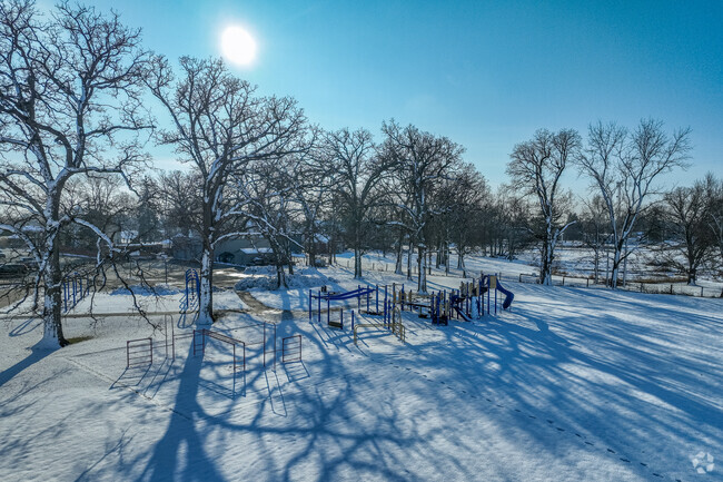 Hinckley Big Rock Middle School has a smal playground nearby.