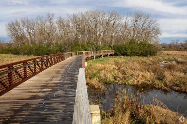 The Nine Mile Creek Regional trail runs right through the center of Creek Valley.