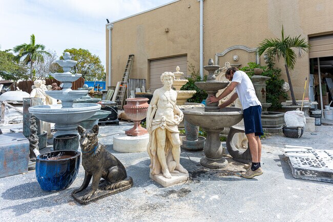The Artistic Statuary in Northwest Pompano has a wide collection of statues and fountains.