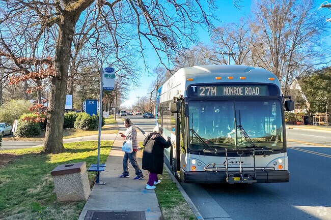 Sedgefield has multiple bus stops throughout the neighborhood.