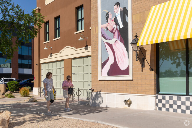 Mural clad walls are common in Downtown Gilbert.