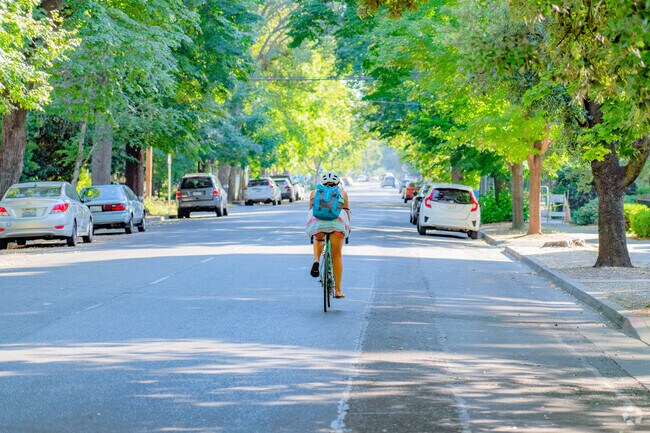 Biking through East Streets is one of the more popular modes of transportation.