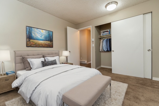 Explore the tranquility of this elegantly designed bedroom, perfect for relaxation and comfort.