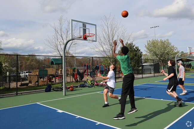 After school kids meet up for a basketball game at PHR recreation center in Billerica.