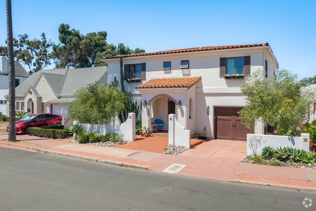 Burlingame is made of many unique homes such as this two story Spanish Revival home.
