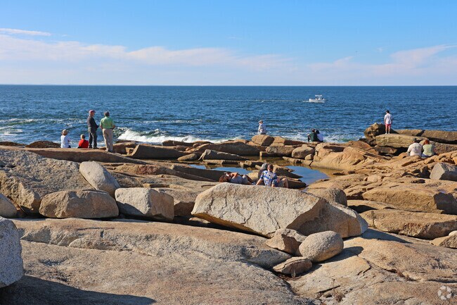 Halibut Point State Park's rocky shore is a great place to relax in Rockport.