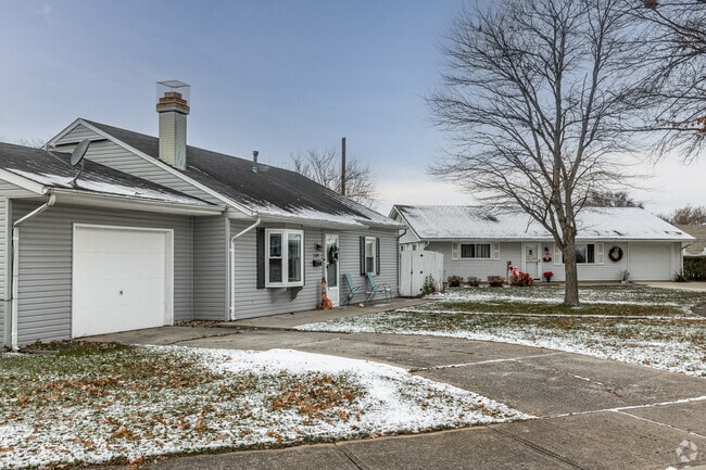 Crestwood has unique ranch style homes with garages.
