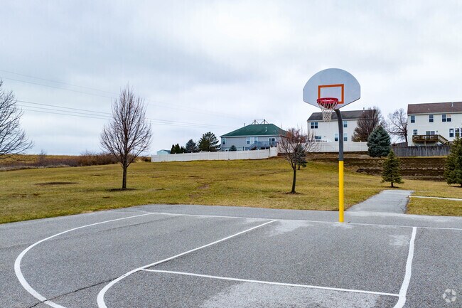 Patriot Elementary School has basketball hoops.