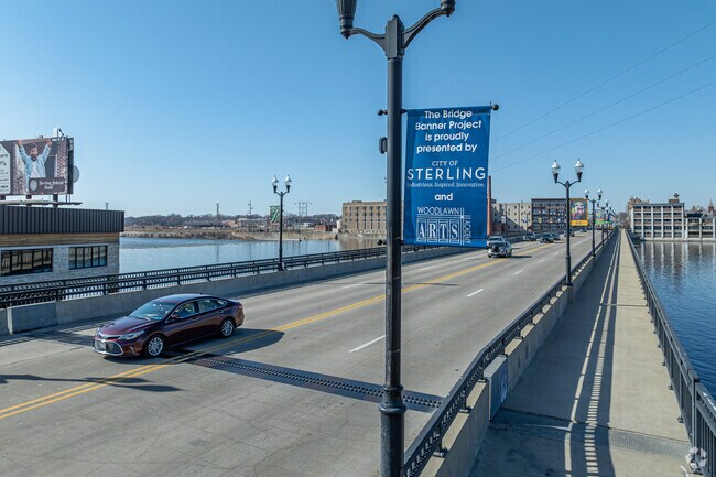 The US Route 40 bridge separates Sterling from nearby Rock River, IL.