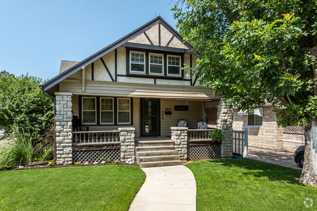 Tudor homes may sit on hillsides in the Fairland Heights neighborhood.