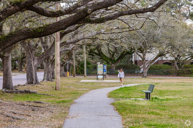 East Bay Park in Georgetown is the perfect place to go for a walk under the canopy of oak trees.