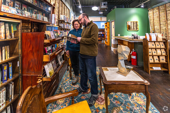 The owners of Vintage and Modern Book Store in Downtown Racine are always around to help.