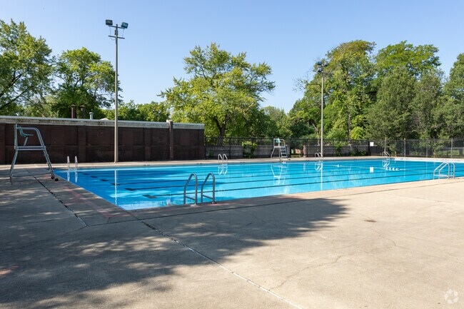 Residents of Trumbull Park cool off at the pool on hot summer days.