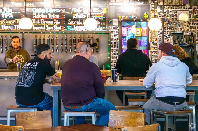 Grab a drink from a wide selection of local brews at Santa Fe Brewing inside Tin Can Alley.