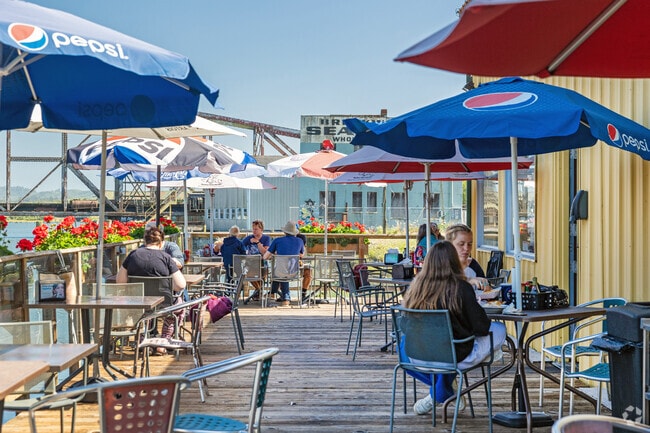 Breakwater Seafoods & Chowder near West End, WA has a seafood menu with waterfront seating.