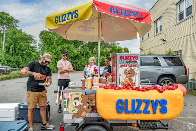 A Glizzys hot dog cart sets up on W 130th every day in Bellaire-Puritas.