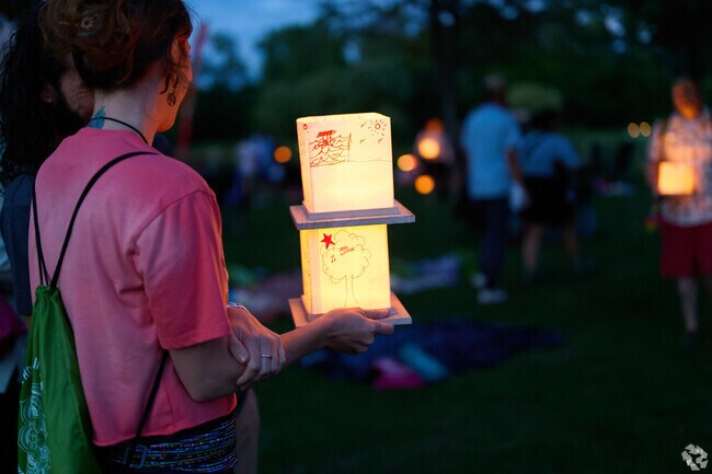 Fees to attned The Water Lantern Festival in Webster includes a lantern kit and an LED candle.