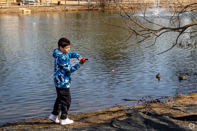 Try your luck catching bass in the lake at Haddon Lake Park.