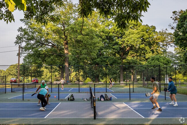 Bryan Park offers pickleball, tennis, and soccer for Dumbarton residents.